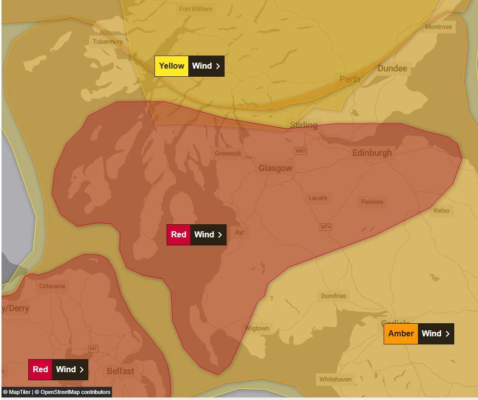 Storm Red Warning Area